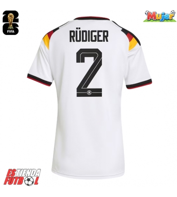 Alemania Antonio Rudiger #2 Primera Equipación Mujer Mundial 2026 Manga Corta